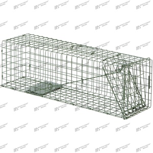 Equipo de jaula trampa para animales para uso veterinario 102cm x 54cm x 62cm Jaulas de trampa grandes Jaula de equipo de rescate de animales de acero galvanizado - Product Image 3