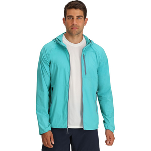 Wholesale Custom Pattern Decorated <b>Men's</b> Pullover Windbreaker <b>Jacket</b> Canvas Hoodies with Side-Zip and Pockets - Product Image 1