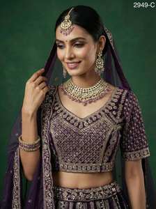 Espejo de Mano Gracioso y Pesado con Dupatta, Espejo Artesanal Real, Trabajo Tradicional Moderno, Lehenga Choli de Novia, Longitud Regular, para Fiesta - Product Image 6