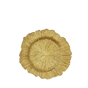 Assiettes de service rondes martelées plaquées or, finition de luxe, pour service alimentaire, ustensiles de cuisine, plateau de luxe - Product Image 4