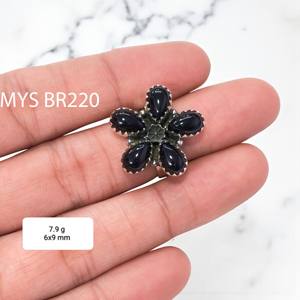 Handmade <b>Black</b> Onyx Gemstone <b>Ring</b> and 925 Silver Pear Shape Fine Jewelry Accessories Wholesale for Women - Product Image 1