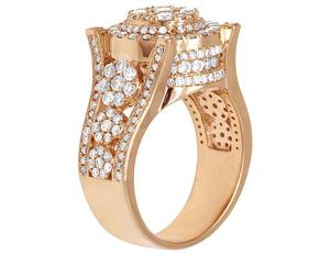 แหวนฮิปฮอปประดับเพชรโมอิสชุบโรสโกลด์สำหรับผู้ชายเครื่องประดับหรูหรา - Product Image 4