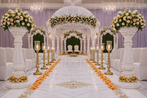 Mandap de Boda Estilo Raj Mahal con Domo, Decoración de Escenario de Boda Blanca Premium, Calidad de Exportación, Tendencia 2026, Mandap para EE. UU. - Product Image 4