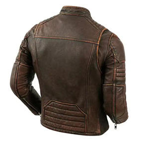 แจ็กเก็ตหนังแท้น้ำหนักเบาสำหรับผู้ชายแจ็คเก็ตแนวสตรีทของผู้ชายให้ความอบอุ่นมีสไตล์ - Product Image 3