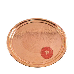 Plateau de service en cuivre martelé artisanal de qualité supérieure, 14 pouces |   Plateau en cuivre décoratif de conception traditionnelle |   Qualité supérieure et de premier ordre - Product Image 1