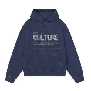 ผู้ผลิตจากปากีสถาน เสื้อฮู้ดดี้ผู้ชายสำหรับฤดูหนาว ผ้าฝ้าย 100% ประดับด้วยคริสตัล ขนแกะ ระบายอากาศได้ดี เป็นมิตรกับสิ่งแวดล้อม สีพื้น สามารถสั่งทำได้ ขายส่ง - Product Image 1