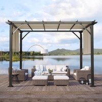 Pergola moderne en aluminium à lames orientables, imperméable, toit réglable, solution d'ombrage pour patio, jardin, système