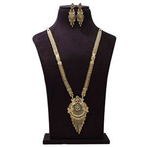 Venta al por mayor de joyería de moda 14K 18K 24K chapado en oro, conjunto de joyería de lujo de diseño floral, conjunto de joyería larga de latón con relleno de oro. - Product Image 1