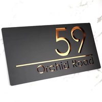 Panneau personnalisé en métal acrylique avec numéro de maison Affichage personnalisé de porte de plaque signalétique de rue d'adresse de bureau pour le logo d'entreprise d'entreprise