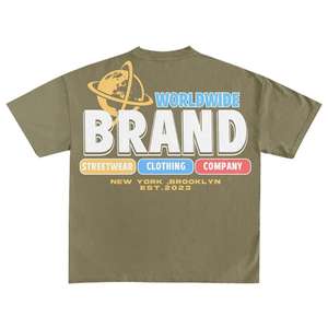 Premium Quality Custom Grey Color Cotton Sun Faded T Shirts Men's Custom Regular Fitted Screen Printed Design T Shirts For Men's - Product Image 5