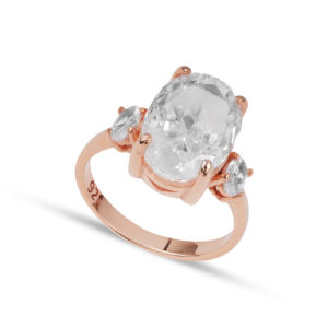 แหวนแต่งงานทรงวงรีประดับพลอย CZ สีขาว ดีไซน์คลาสสิก เครื่องประดับชั้นดี งานฝีมือ ขายส่ง เงินแท้ 925 - Product Image 2