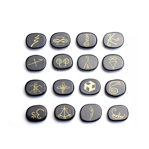 ชุดหิน Karuna สีดำรูปหินปาล์ม16ชิ้น karuna คริสตัลคริสตัลรักษาธรรมชาติขายส่ง - Product Image 4