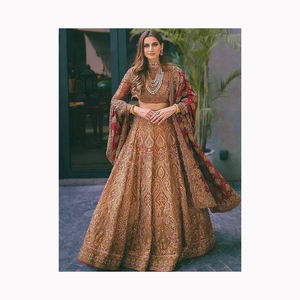 Vente chaude Traditionnel Ethnique Indien Pakistanais Lehenga & Dupatta Ensemble Georgette Avec Broderie Travail Pleine Couture Partie Porter - Product Image 2