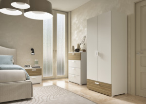 Armoire suspendue avec étagère et tiroir, gain de place, autoportante, minimaliste, moderne, solution de rangement haut de gamme, fabriquée en Italie - Product Image 2