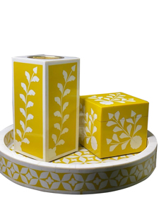 Juego de quemadores Bakhoor con diseño de rayas, caja y bandeja de tarro acrílico de resina, regalos de Pascua religiosos con temática de jardín amarillo y blanco - Product Image 4