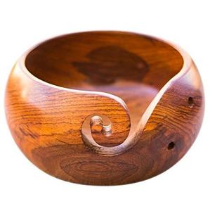 Bol porte-fil en bois pour un flux de tricotage lisse - Product Image 4