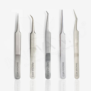 Lot de pinces à cils en microfibre avec logo personnalisé Extension de cils à volume de 45/60/75/90 degrés Embouts pointus en acier à prise en fibre écologique - Product Image 3