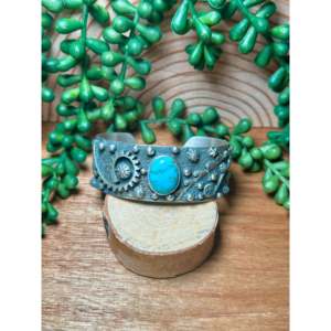 Bracelet manchette Royston en turquoise et argent sterling, accessoire de mode Bandy Billy - Product Image 1