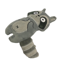 Jouet à mâcher couineur en peluche en forme de raton laveur pour chiots et chiens, en tissu, pour chiens et chats