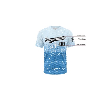 Camiseta de Béisbol Personalizada de Alta Calidad en Oferta, Color Sólido, Cuello en V, Nombre y Número Cosidos, 100% Poliéster de Secado Rápido - Product Image 3
