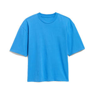 100% algodón de manga corta de Color sólido cuello redondo suelta ajuste suave camiseta para hombres impresión personalizada su diseño impreso camiseta Unisex - Product Image 4