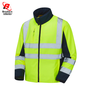 High Visibility Two Tone Soft Shell Jacket Work Wear Fleece Lined <b>Reflective</b> - Product Image 2