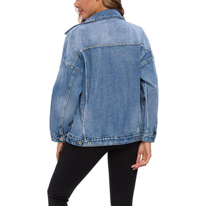 Gran oferta, chaqueta vaquera informal personalizada para mujer, chaqueta vaquera lavada de ajuste extragrande de nuevo estilo para mujer - Product Image 5