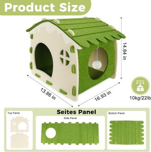 Arena para Gatos Gratis Incluida - Casa para Gatos Grande y Cerrada, Refugio Plegable para Mascotas con Fácil Montaje para Varios Gatos - Product Image 5