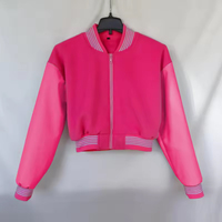 Short en molleton tricoté respirant et léger 2024 en laine écologique à séchage rapide, blanc et rose, avec broderie de sequins, style universitaire