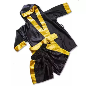 Venta al por mayor de diseño personalizado de corte perfecto, bata de boxeo transpirable, precio bajo, logotipo personalizado, batas de boxeo de alta calidad más vendidas - Product Image 4