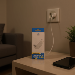 Cargador de Pared Doble USB DMP035 5V/3A 18W con Doble Salida (Material Ignífugo para PC) Protección Contra Sobrecorriente Uso Universal - Product Image 2