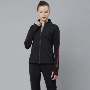 Women Zipper Tracksuit Stretchable Two-Piece Activewear <b>Set</b> with Zipper Jacket and Jogging Pants Ideal for Casual Wear - Product Image 5