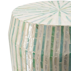 โต๊ะข้างทรงกลมสูงลายมุกสีเขียวสำหรับตกแต่งบ้าน โครงการโรงแรม และตลาดส่งออก - Product Image 3