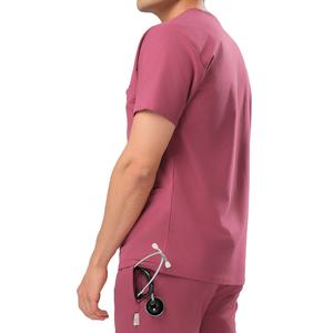 Haut de blouse médicale léger pour hommes, uniforme médical à manches courtes, tenue professionnelle pour clinique, fournisseur OEM sous marque privée - Product Image 6