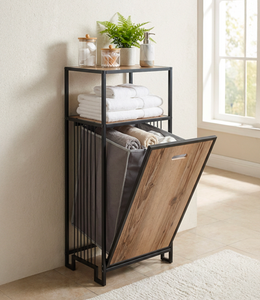 Mueble para ropa sucia, cesto de ropa abatible, organizador de almacenamiento de ropa, clasificador de ropa, mueble de almacenamiento para baño, cesto para ropa sucia - Product Image 1