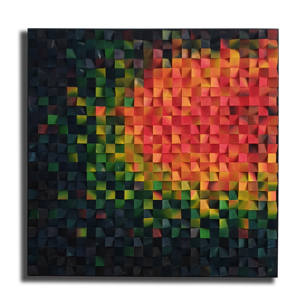 Arte Mural Moderno Abstracto de Madera de Pino de Alta Calidad, Hecho a Mano, con Marco Negro, Gran Valor - Product Image 2