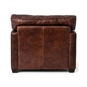 Đồ Nội Thất Phòng Khách Ghế Sofa Đơn Bằng Da Thật Màu Nâu Cổ Điển Sang Trọng Ghế Câu Lạc Bộ Bằng Da Xì Gà Đau Khổ Cổ Điển - Product Image 5