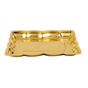 Pooja Thali de latón y acero inoxidable a precio barato en acabado dorado y plateado con caja de regalo de terciopelo, proveedor de India - Product Image 6