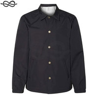 Coupe-vent résistant à l'eau pour hommes, veste pour entraîneurs, vêtements d'extérieur athlétiques légers, fermeture à bouton pression réglable, poches avant