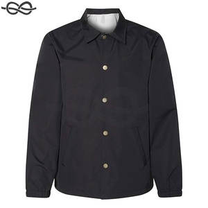 Chaqueta cortavientos resistente al agua para hombre, ropa de abrigo atlética ligera, cierre de botón a presión ajustable, bolsillos delanteros - Product Image 6