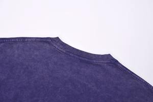 เสื้อยืดโอเวอร์ไซส์ผู้ชาย ผ้าฝ้าย 100% หนานุ่ม สไตล์วินเทจ ซักย้อมสีแบบ Stone Wash ผลิตจากโรงงาน OEM ขายส่ง เสื้อยืดผู้ชายแบบเรียบ สไตล์ Acid Wash - Product Image 5