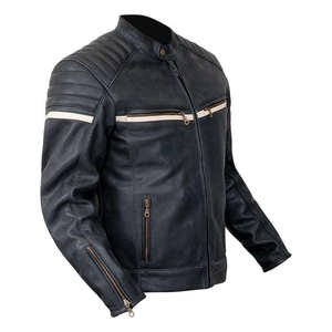 Blouson de moto unisexe en cuir coupe-vent style européen pour motard – Vente en gros usine 2026 - Product Image 1