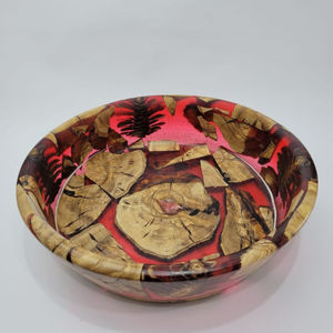 Bol élégant en résine verte et en bois de teck parfait pour les mariages anniversaires bol de table rond de taille moyenne le plus vendu - Product Image 6