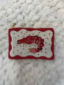 Elegant Embroidered Coin Holder Purse Beaded Embroidered Seed Bead Customized Hand Pouch by - Product Image 2