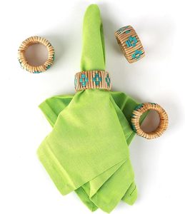 Elegantes servilleteros para bodas, fiestas, diseño exclusivo de bastón de plástico tejido, agrega elegancia a su mesa de comedor, papel de madera hecho - Product Image 2