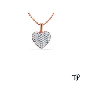 จี้เพชรรูปหัวใจประดับทอง 14K (เพชรแท้) พร้อมพลอยทรงกลมเจียระไนแบบบริลเลียนต์ 0.40 กะรัต แบบหนามเตย ผลิตโดย OEM ขายส่งและปลีก - Product Image 1