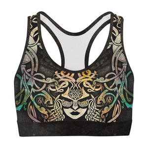 Sujetadores deportivos de alta elasticidad personalizados al por mayor, ropa deportiva impresa por sublimación para Fitness, Yoga, estirable, absorbente del sudor frontal - Product Image 5