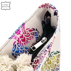 Sacs à main à bandoulière imprimés de grande capacité personnalisés Sacs fourre-tout pour femmes avec corde de coton Sac bio de grande capacité de poche - Product Image 5