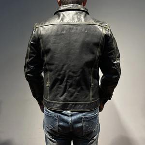 Veste en cuir pour homme, style grande taille 5XL, cuir de vache naturel, simple boutonnage, coupe ajustée, veste en cuir véritable pour homme - Product Image 3