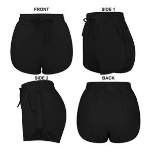 Precio de fábrica al por mayor 100% algodón Yoga corto mujeres verano correr gimnasio deportes cintura pantalones cortos con bolsillos - Product Image 3